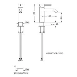 Herzbach DEEP WHITE Waschtisch-Einlochbatterie M-Size Ohne Ablaufgarnitur, Ausladung 13 Cm -Hansgrohe Verkäufe herzbach deep white waschtisch einlochbatterie m 9086834