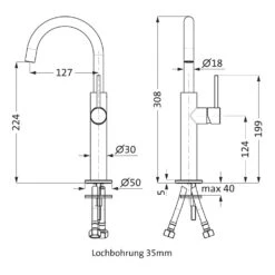 Herzbach DEEP WHITE Waschtisch-Einlochbatterie Slim L-Size Mit Erhöhtem Schaft, Ohne Ablaufgarnitur, Griff Seitlich -Hansgrohe Verkäufe herzbach deep white waschtisch einlochbatterie slim 9086849
