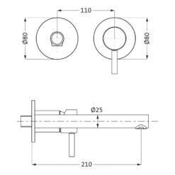 Herzbach DESIGN IX PVD BRASS STEEL Waschtisch-Wandbatterie Unterputz Farbset 21 Cm -Hansgrohe Verkäufe herzbach design ix pvd waschtisch unterputzbatterie 6977906
