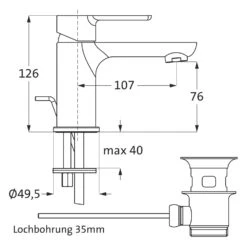 Herzbach MARE Waschtisch-Einlochbatterie S-Size Mit Ablaufgarnitur -Hansgrohe Verkäufe herzbach mare waschtisch einlochbatterie size 6978881
