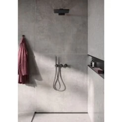 Herzbach MODUL7 BLACK Duschsystem T-TF2 Mit Thermostat Und Regenbrause TWIN FLOW -Hansgrohe Verkäufe herzbach modul7 duschsysteme black tf2 mit 13152675