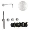 Herzbach MODUL7 IX Duschsystem P-RB250 Mit PUSH Thermostat Und Kopfbrause Rund