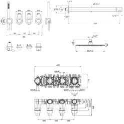 Herzbach MODUL7 IX Duschsystem P-RB250 Mit PUSH Thermostat Und Kopfbrause Rund -Hansgrohe Verkäufe herzbach modul7 duschsysteme ix p rb250 13150196