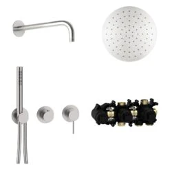 Herzbach MODUL7 IX Duschsystem H-RB250 Mit Hebelmischer Und Kopfbrause Rund