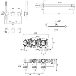 Herzbach MODUL7 IX Duschsystem T-RB250 Mit Thermostat Und Kopfbrause Rund -Hansgrohe Verkäufe herzbach modul7 duschsysteme ix rb250 mit 13150302