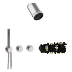 Herzbach MODUL7 IX Duschsystem T-SP3 Mit Thermostat Und Kopfbrause SPOT