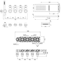 Herzbach MODUL7 Duschsystem P-MU2 Mit PUSH Thermostat Und Regenbrause Eckig -Hansgrohe Verkäufe herzbach modul7 duschsysteme p mu2 mit 13150210