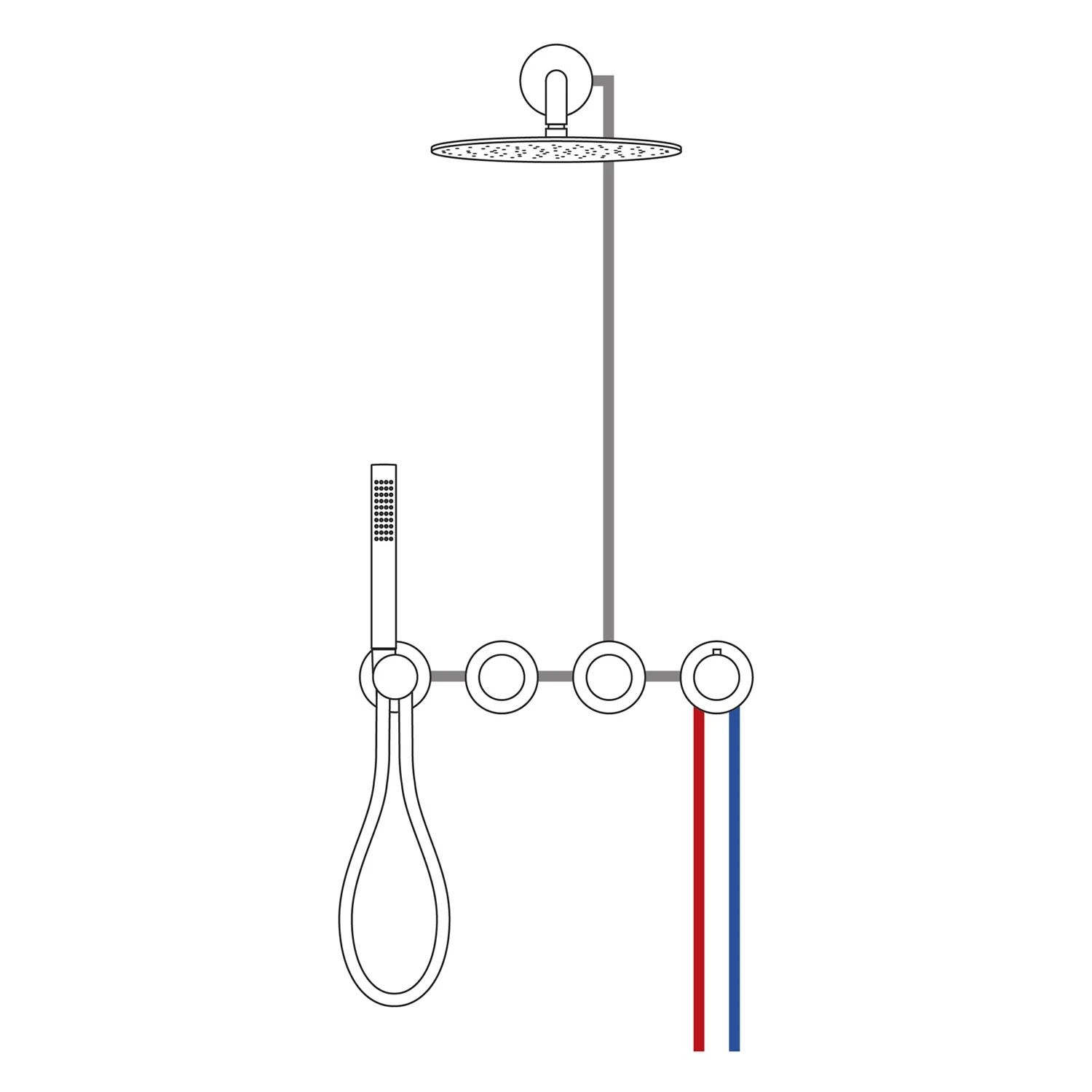 Herzbach MODUL7 Duschsystem P-RB250 Mit PUSH Thermostat Und Kopfbrause Rund 2 Herzbach MODUL7 Duschsystem P-RB250 Mit PUSH Thermostat Und Kopfbrause Rund – Bild 2