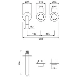 Herzbach MODUL7 BLACK PUSH Waschtisch-Thermostat Farbset Ausladung 16 Cm -Hansgrohe Verkäufe herzbach modul7 waschtisch black push thermostat 13149823