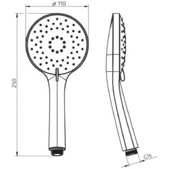 HSK Design-Handbrause Rund, Mit 3 Strahlarten, Inkl. Brauseschlauch -Hansgrohe Verkäufe hsk armaturen brause design handbrause rund 10068113