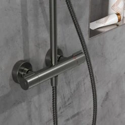 HSK RS Slim Thermostat Mit Shower-Set -Hansgrohe Verkäufe hsk duschsysteme shower set mit brausestange 13137493