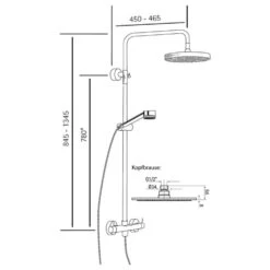 HSK Shower-Set Modell RS 200 Thermostat, Kopfbrause Flach, Rund 25 Cm -Hansgrohe Verkäufe hsk spiegelschraenke duschpaneele shower set modell 463025