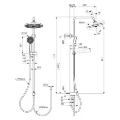 Ideal Standard Ceraflow 25+ Duschsystem Ohne Armatur Mit 2 Funktions-Handbrause Und 2 Funktions-Kopfbrause -Hansgrohe Verkäufe ideal standard badarmaturen ceraflow 25 duschsystem 12500007