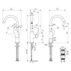 Ideal Standard Ceralife O Waschtischarmatur H200 Push-Open Ventil -Hansgrohe Verkäufe ideal standard badarmaturen ceralife waschtisch o 13966425