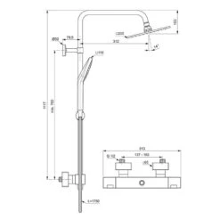Ideal Standard Ceratherm C100 AP Duschsystem Mit Thermostat, Eckiges Design -Hansgrohe Verkäufe ideal standard badarmaturen ceratherm dusche t100 6511859