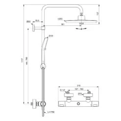 Ideal Standard Ceratherm T25+ Duschsystem, Kopfbrause Eckig, Wassersparend -Hansgrohe Verkäufe ideal standard badarmaturen ceratherm dusche t25 13967147