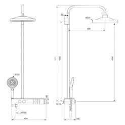 Ideal Standard Solos Duschsystem Mit Brausethermostat Und LED-Leuchtring -Hansgrohe Verkäufe ideal standard badarmaturen solos dusche duschsystem 13433290