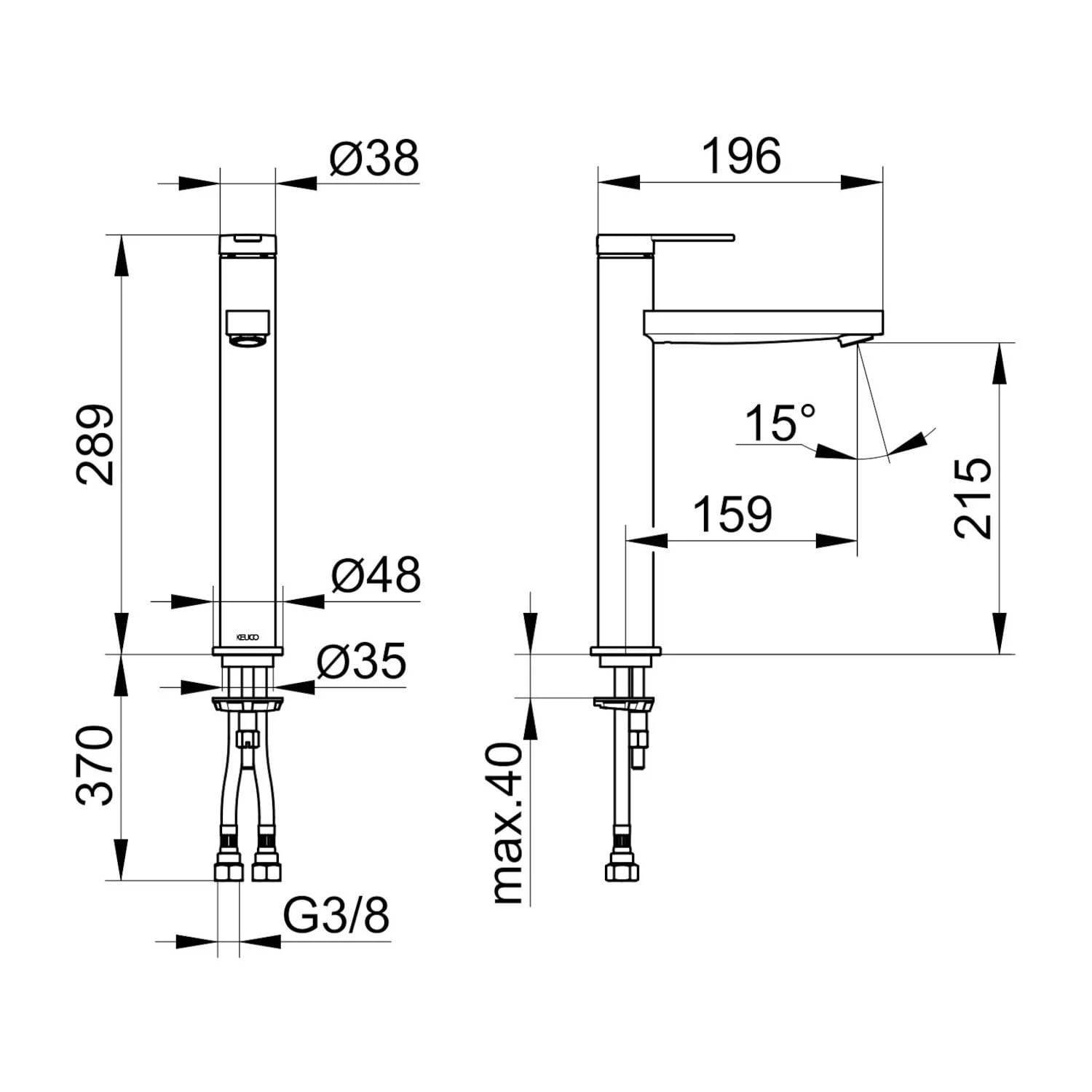 Keuco IXMO Flat Einhebel-Waschtischmischer 210, Ohne Ablaufgarnitur 4 Keuco IXMO Flat Einhebel-Waschtischmischer 210, Ohne Ablaufgarnitur – Bild 4