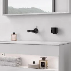 Keuco IXMO Flat Black Selection Einhebel-Waschtischmischer Unterputz, Ausladung 22,5 Cm, Rund -Hansgrohe Verkäufe keuco ixmo flat waschtisch soft black 6823694