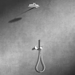 Keuco IXMO Unterputz Duschsystem Mit Thermostatarmatur, Stabhandbrause Und Kopfbrause, Rund