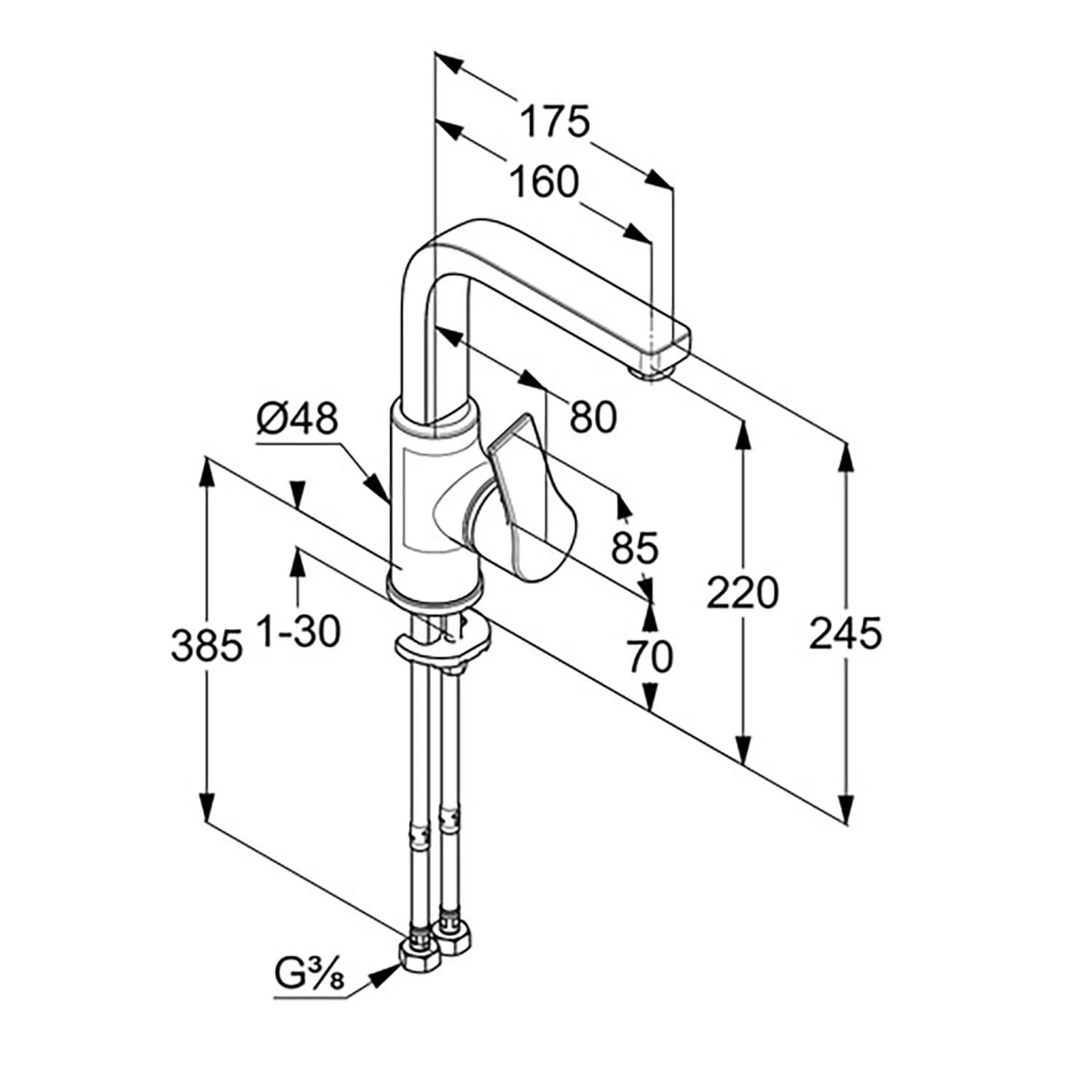 Kludi ZENTA SL Waschtisch-Einhandmischer Schwenkbar Mit Seitlicher Betätigung, Ohne Ablaufgarnitur 2 Kludi ZENTA SL Waschtisch-Einhandmischer Schwenkbar Mit Seitlicher Betätigung, Ohne Ablaufgarnitur – Bild 2