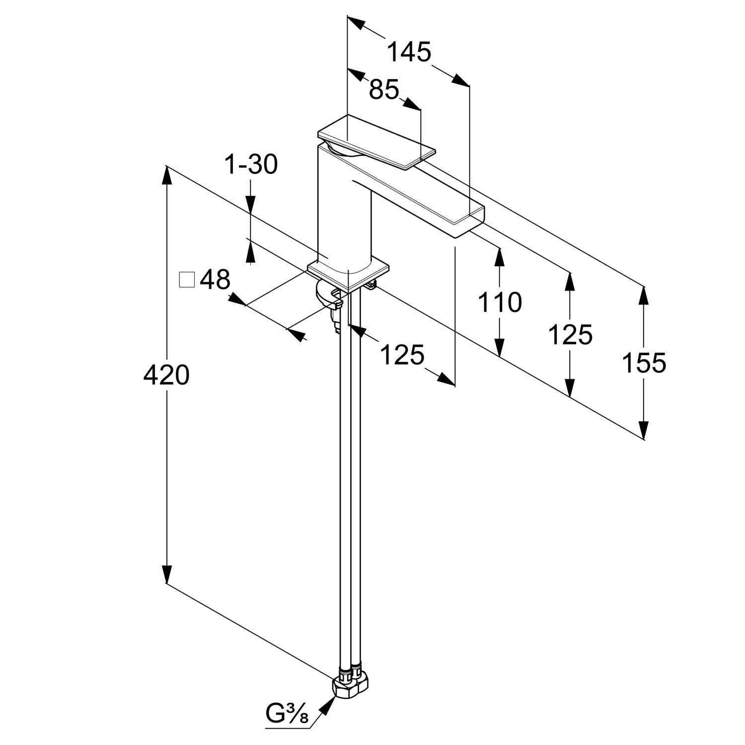 Kludi DECUS Waschtisch-Einhandmischer 110 Ohne Ablaufgarnitur 2 Kludi DECUS Waschtisch-Einhandmischer 110 Ohne Ablaufgarnitur – Bild 2