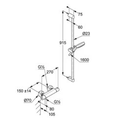 Kludi-DIVE S Thermostat Brause-Set 3S, Mit Wandstange 90 Cm -Hansgrohe Verkäufe kludi brauseprogramm dive thermostat set 3s 13855085