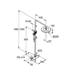 Kludi FRESHLINE Dual Shower System Mit Thermostatarmatur -Hansgrohe Verkäufe kludi duschsysteme freshline dual shower mit 13830880