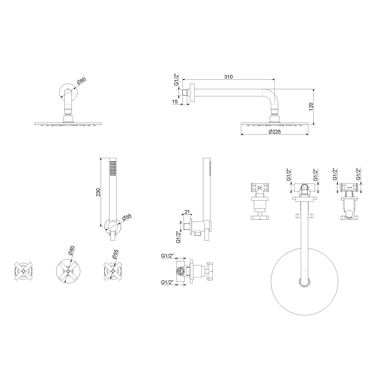 Kronenbach Zeta 2.0 Brausekomplett-Set Mit Kopfbrause Und Brausegarnitur 4 Kronenbach Zeta 2.0 Brausekomplett-Set Mit Kopfbrause Und Brausegarnitur – Bild 4