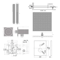 Kronenbach Quara 3.0 Black Duschsystem Unterputz, Einhebelmischer Mit Umsteller, Eckig -Hansgrohe Verkäufe kronenbach duschsysteme quara 3 black unterputz 13916939