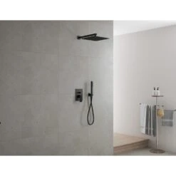 Kronenbach Quara 3.0 Black Duschsystem Unterputz, Einhebelmischer Mit Umsteller, Eckig -Hansgrohe Verkäufe kronenbach duschsysteme quara 3 black unterputz 13916944