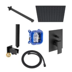 Kronenbach Quara 3.0 Black Duschsystem Unterputz, Einhebelmischer Mit Umsteller, Eckig -Hansgrohe Verkäufe kronenbach duschsysteme quara 3 black unterputz 13916948