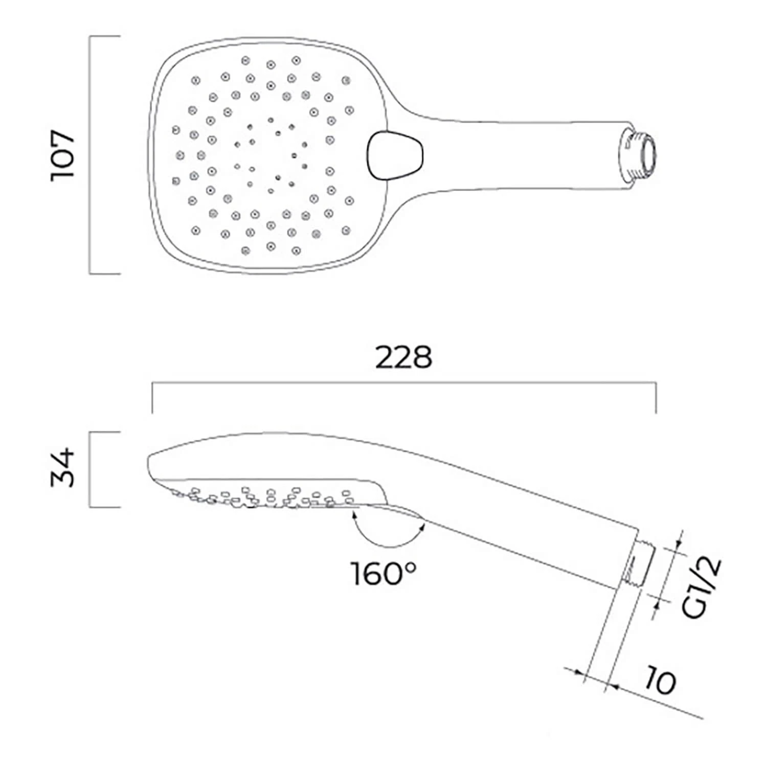 OLTENS Driva EasyClick (S) Handbrause Eckig Mit 3 Strahlarten 4 OLTENS Driva EasyClick (S) Handbrause Eckig Mit 3 Strahlarten – Bild 4