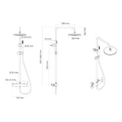 OLTENS Molle Duschsystem Mit Aufputz-Armatur, Stabhandbrause Und Kopfbrause Rund -Hansgrohe Verkäufe oltens duschsysteme molle mit aufputz armatur 13375983