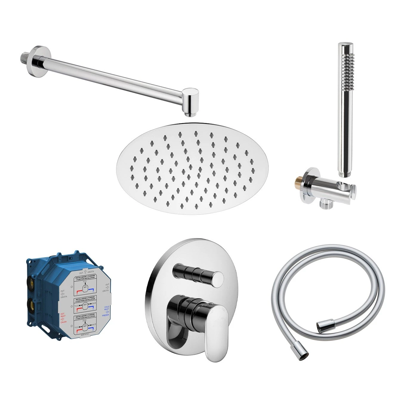 Pianura Aora Duschsystem Unterputz Mit Einhebelmischer Für 2 Verbraucher 1 Pianura Aora Duschsystem Unterputz Mit Einhebelmischer Für 2 Verbraucher