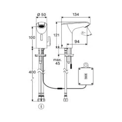 Schell XERIS E² Elektronische Waschtisch-Armatur Mit Batteriebetrieb, Hochdruck-Mischwasser, S -Hansgrohe Verkäufe schell badarmaturen xeris e2 elektronische waschtisch 13924559