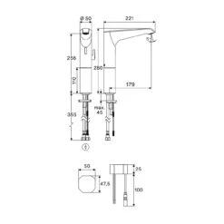 Schell XERIS E² Elektronische Waschtisch-Armatur Mit Unterputz-Netzteil, Hochdruck-Mischwasser, L -Hansgrohe Verkäufe schell badarmaturen xeris elektronische waschtisch hd 13924574