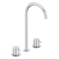 Vola Waschtisch-Dreiloch-Zweigriffmischer Mit Schwenkauslauf, Ausladung 14,3 Cm